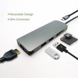 USB 3.1 Type-C to USB3.0x2+Micro SD+SD/MMC+HDMI+Type C charging