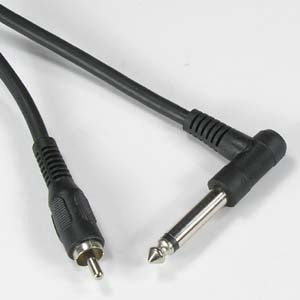 15Ft Right Angle 1/4" to Mono RCA-M Cable