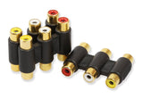 iMBAPrice® (Pack of 3) 3 RCA Jacks to 3 RCA Jacks Coupler White/Red/Yellow - Gold Plated