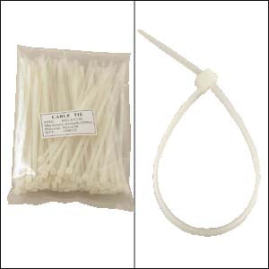 6" Nylon Cable Tie 40lbs Clear 100pk