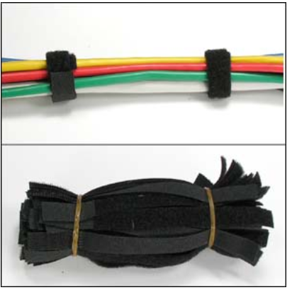 6" Velcro Strap 1/2" Width Black, 50pc Pack