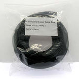 Expandable Braided Cable Sock Black 1" (25.4mm) X 50Ft(15.24m)