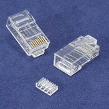 RJ45 Cat.6 Plug Solid 50 Micron 2 Prong w/Inserter 100pk