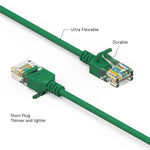 0.5Ft Cat6A UTP Slim Ethernet Network Booted Cable 28AWG Green