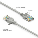 1.5Ft Cat6A UTP Slim Ethernet Network Booted Cable 28AWG Gray