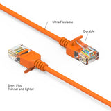 7Ft Cat6A UTP Slim Ethernet Network Booted Cable 28AWG Orange