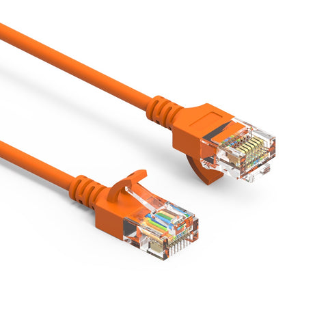 3Ft Cat6A UTP Slim Ethernet Network Booted Cable 28AWG Orange