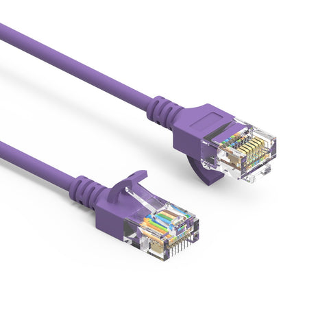 1.5Ft Cat6A UTP Slim Ethernet Network Booted Cable 28AWG Purple