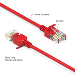 30Ft Cat6A UTP Slim Ethernet Network Booted Cable 28AWG Red