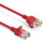 50Ft Cat6A UTP Slim Ethernet Network Booted Cable 28AWG Red