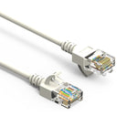 0.5Ft Cat6A UTP Slim Ethernet Network Booted Cable 28AWG White