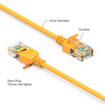 0.5Ft Cat6A UTP Slim Ethernet Network Booted Cable 28AWG Yellow