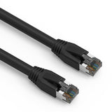 25Ft Cat.8 S/FTP Ethernet Network Cable 2GHz 40G Black 24AWG