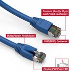 50Ft Cat.8 S/FTP Ethernet Network Cable 2GHz 40G Blue 24AWG