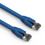 25Ft Cat.8 S/FTP Ethernet Network Cable 2GHz 40G Blue 24AWG