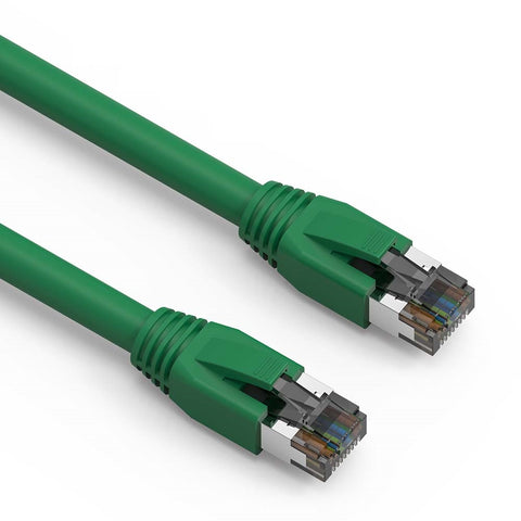 7Ft Cat.8 S/FTP Ethernet Network Cable 2GHz 40G Green 24AWG
