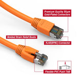 5Ft Cat.8 S/FTP Ethernet Network Cable 2GHz 40G Orange 24AWG