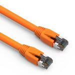 5Ft Cat.8 S/FTP Ethernet Network Cable 2GHz 40G Orange 24AWG