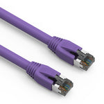 15Ft Cat.8 S/FTP Ethernet Network Cable 2GHz 40G Purple 24AWG