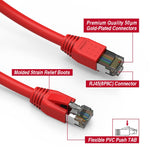 50Ft Cat.8 S/FTP Ethernet Network Cable 2GHz 40G Red 24AWG