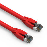 0.5Ft Cat.8 S/FTP Ethernet Network Cable 2GHz 40G Red 24AWG