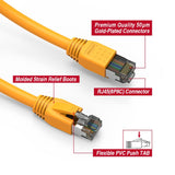 0.5Ft Cat.8 S/FTP Ethernet Network Cable 2GHz 40G Yellow 24AWG