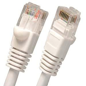 12Ft Cat5E UTP Ethernet Network Booted Cable White