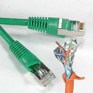 2Ft Cat5E Shielded (FTP) Ethernet Network Booted Cable Green