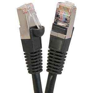 25Ft Cat6 Shielded (SSTP) Ethernet Network Booted Cable Black