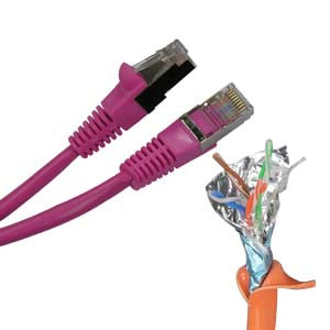 10Ft Cat5E Shielded (FTP) Ethernet Network Booted Cable Pink