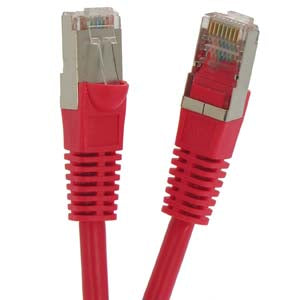 2Ft Cat6 Shielded (SSTP) Ethernet Network Booted Cable Red