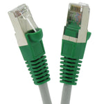 7Ft Cat.6 Shielded Crossover Cable Gray Wire/Green Boot