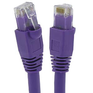 1Ft Cat6A UTP Ethernet Network Booted Cable Purple