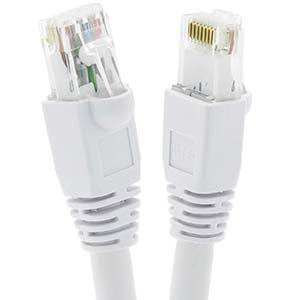 50Ft Cat6A UTP Ethernet Network Booted Cable White