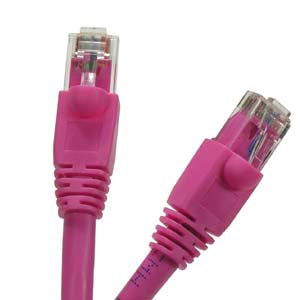 7Ft Cat6A UTP Ethernet Network Booted Cable Pink