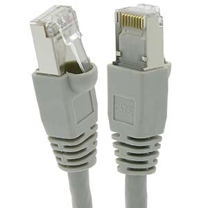 25Ft Cat6A Shielded (SSTP) Ethernet Network Booted Cable Gray