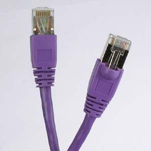 50Ft Cat6A Shielded (SSTP) Ethernet Network Booted Cable Purple