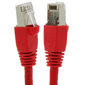 1Ft Cat6A Shielded (SSTP) Ethernet Network Booted Cable Red