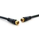 100Ft F-Type Screw-on RG6 Cable Black Gold Plated