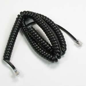 3 to 12 Feet Black Coiled Telephone Phone Handset Cable Cord