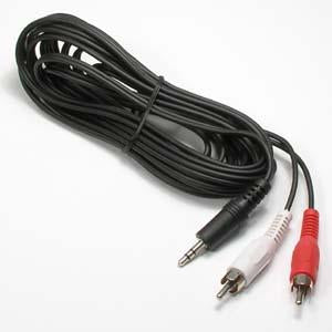 12Ft 3.5mm Stereo Plug to 2xRCA-M Cable