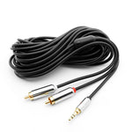 12Ft 3.5mm Stereo Plug to 2xRCA Male Premium Audio Cable