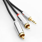 12Ft 3.5mm Stereo Plug to 2xRCA Male Premium Audio Cable