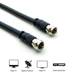 12Ft F-Type Screw-on RG6 Cable Black