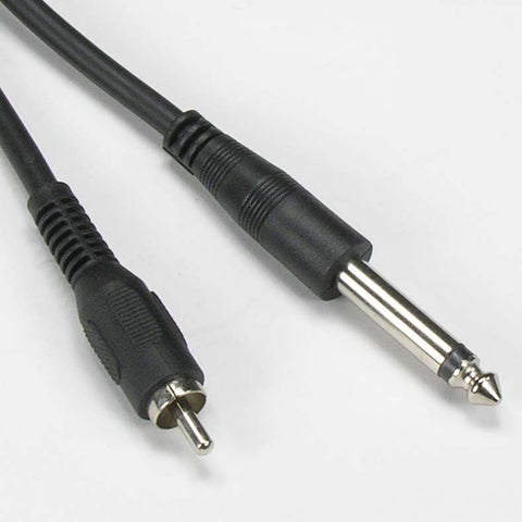10Ft 1/4" Mono Plug/RCA Male Cable