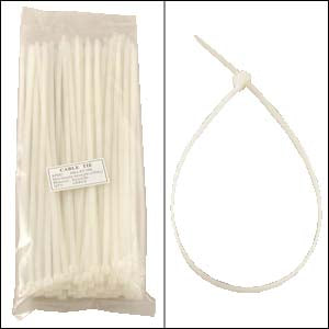 12" Nylon Cable Tie 50lbs Clear 100pk
