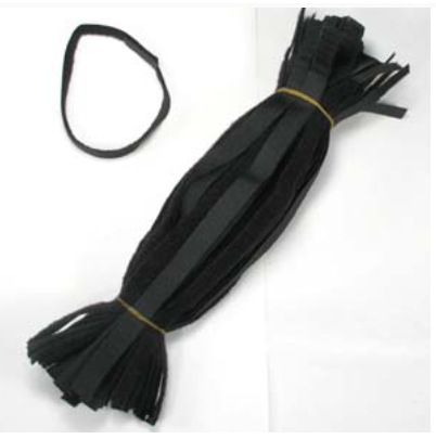 12" Velcro Strap 1/2" Width Black, 50pc Pack
