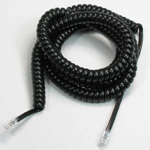 3 to 25 Feet Black Coiled Telephone Phone Handset Cable Cord