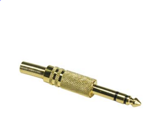 1/4" Stereo Plug Gold Plated w/Spring Strain Release