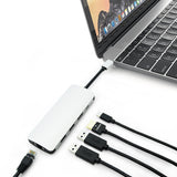 USB Type C Male to HDMI+USB3.0*2+RJ45+C Female 4 in 1 Adapter